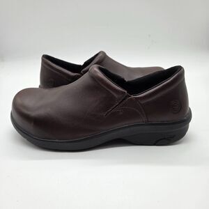 Timberland Pro Newbury Work Clog Alloy Toe Brown Leather Women's Size 10